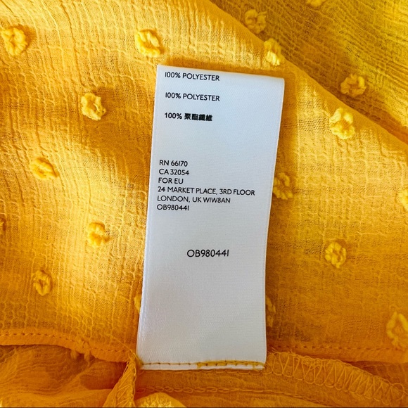 ANTHROPOLOGIE Yellow Dot Ruffle Blouse Small - Picture 11 of 15